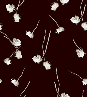 深底白花图案清新雅致