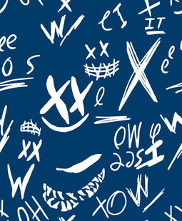 手写风格字母涂鸦图案