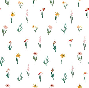 清新花卉无缝图案背景