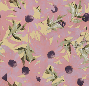 粉色底绿叶紫果图案纹理