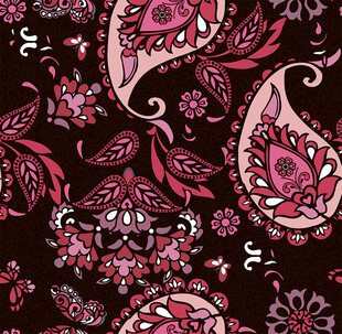 复古佩斯利花纹图案