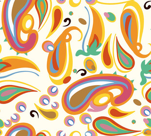 多彩佩斯利花纹图案