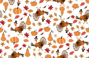 秋季元素无缝图案背景