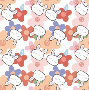 可爱兔子图案背景