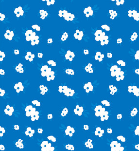 蓝色底白色小花图案背景