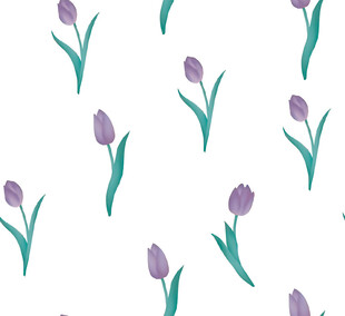 紫色郁金香无缝图案背景