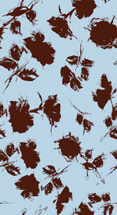 蓝底棕叶花卉图案设计