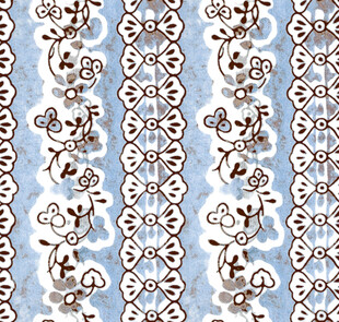 蓝白花卉条纹图案纹理