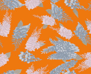 橙色底叶状图案纹理