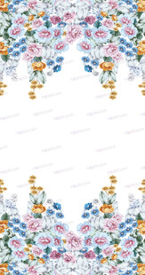 花卉图案边框设计素材