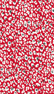 红色碎花图案布料纹理