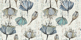 蓝调花卉图案背景纹理