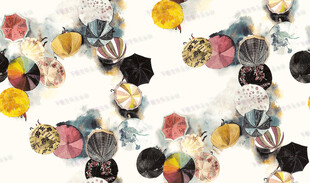 多彩花卉图案背景纹理