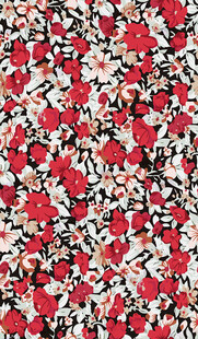 红色花卉图案布料纹理