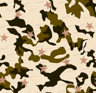 迷彩星星图案印花布料