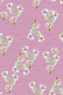 粉色背景花卉图案设计