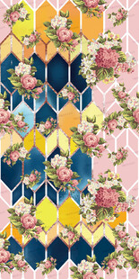 花卉几何图案装饰背景图