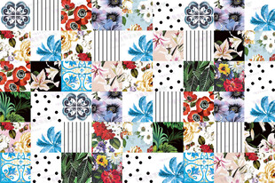 多彩花卉拼接图案