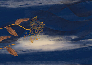 蓝天下的枯叶与透明翅膀