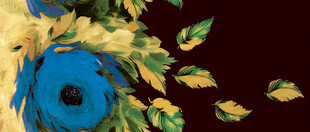 蓝黄花卉图案精致唯美