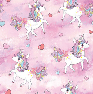 梦幻独角兽粉色背景图案