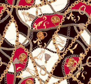 奢华链条徽章图案设计