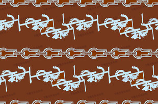 棕色背景上的白色链条图案