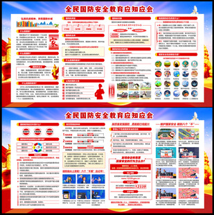 全民国防教育日展板