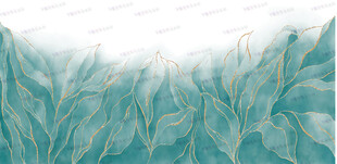 蓝绿色羽毛纹理背景图