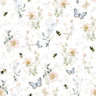 花卉蝴蝶清新图案背景