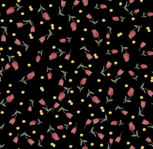 黑色背景花卉点状图案
