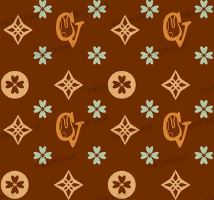 复古几何花卉图案背景