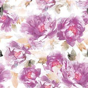 紫色花卉水彩图案背景
