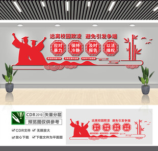 远离校园欺凌文化墙