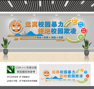 远离校园暴力文化墙