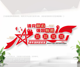 请党放心强国有我文化墙