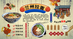 兰州拉面背景墙