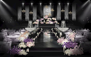 浪漫紫色系婚礼现场婚礼效果图