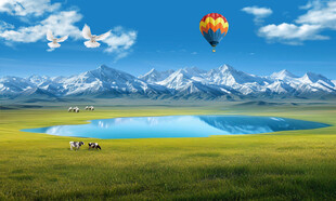 蓝天白云大草原