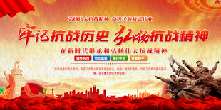 弘扬抗战精神展板背景
