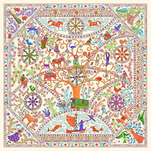 多彩民族风几何图案地毯