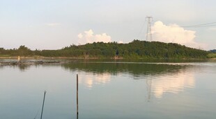 北江江边日落黄昏美景