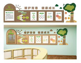 高校青春健康俱乐部文化墙