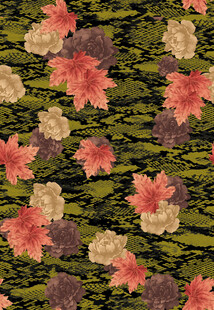 花卉与条纹交织的图案