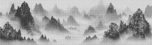 巨幅山水镂空点状图