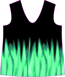 绿焰图案无袖背心