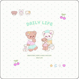 可爱小熊的日常插画