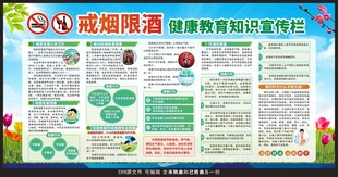 戒烟限酒健康教育宣传栏