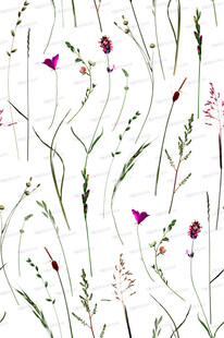 手绘花卉图案清新自然风