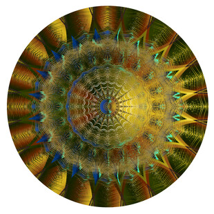 绚丽多彩的圆形分形图案